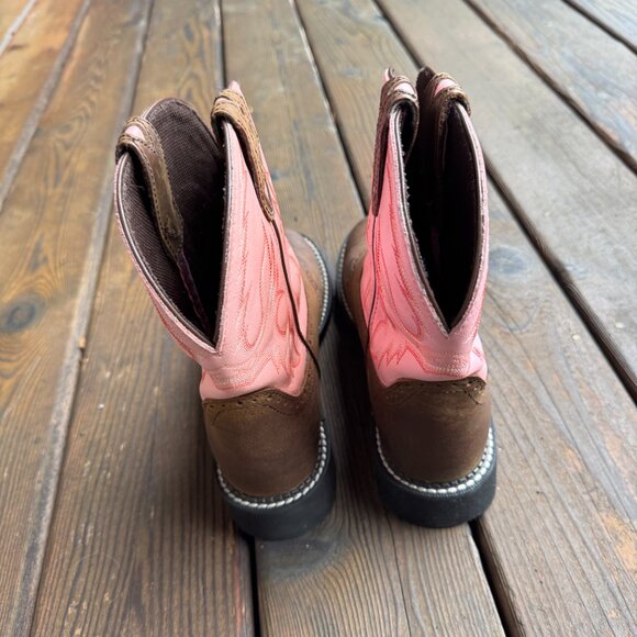 Justin Brown & Pink L9901 Gypsy Western Boot with Bay Apache in Women's 9B - Picture 6 of 12